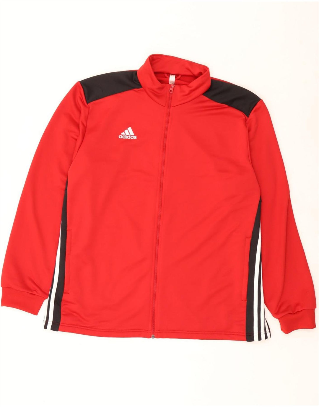 Adidas Mens Tracksuit Top Jacket 2XL Red Colourblock Polyester