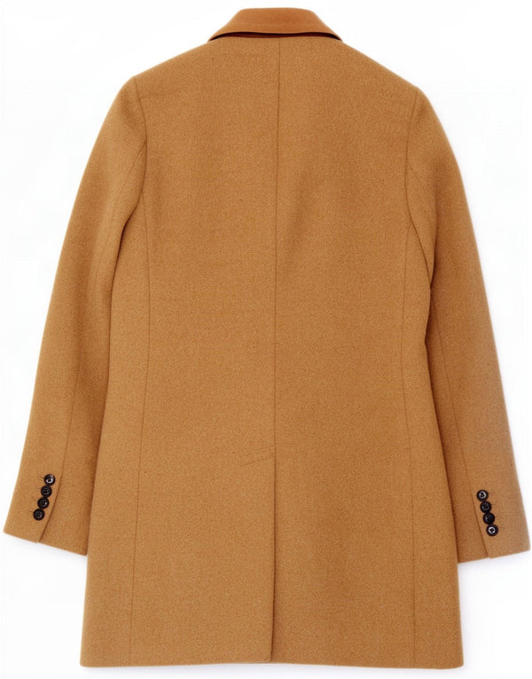 Jack Wills Womens Overcoat UK 8 Small Beige Wool