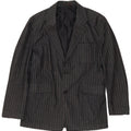 Zara Mens Blazer Jacket UK 38 Medium Grey Striped Cotton