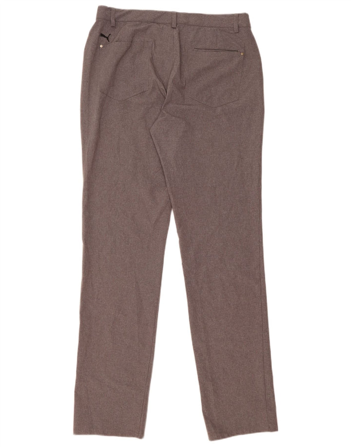 Puma Mens Slim Casual Trousers W34 L36 Grey Polyester