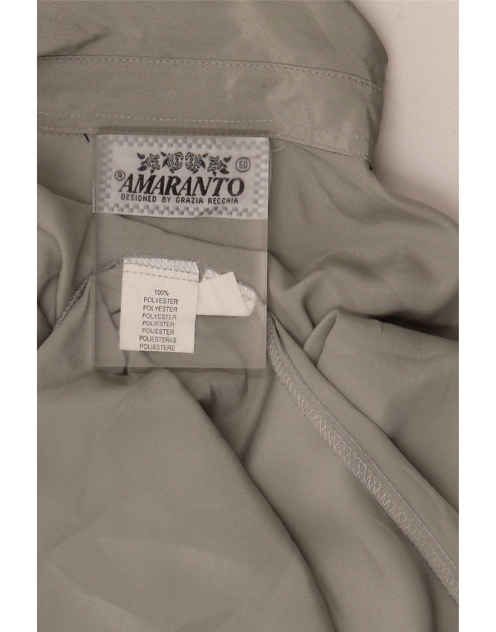 Amaranto Womens Loose Fit Shirt Blouse IT 50 XL Grey Polyester