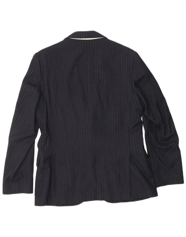 GANT Mens Tailored Fit Blazer Jacket IT 46 Small Navy Blue Striped