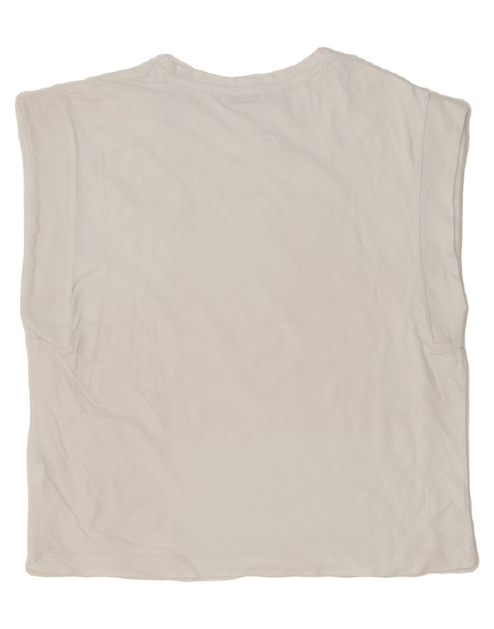 ZARA Womens Vest Top UK 14 Medium White Cotton Vintage Zara and Second-Hand Zara from Messina Hembry 