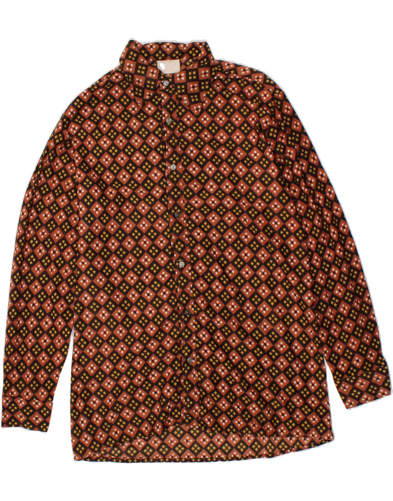 VINTAGE Mens Shirt Medium Brown Argyle/Diamond | Vintage Vintage | Thrift | Second-Hand Vintage | Used Clothing | Messina Hembry 