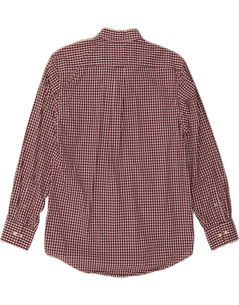IZOD Mens Shirt Medium Red Gingham Cotton Vintage Izod and Second-Hand Izod from Messina Hembry 