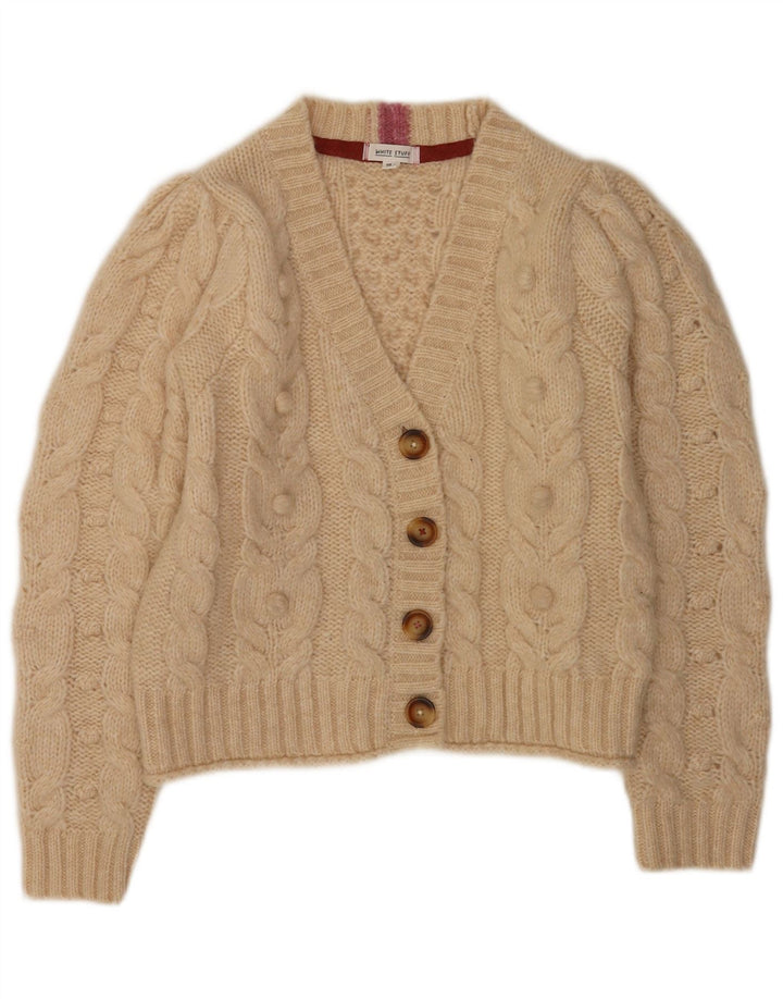White Stuff Womens Cardigan Sweater UK 16 Large Beige Polyester