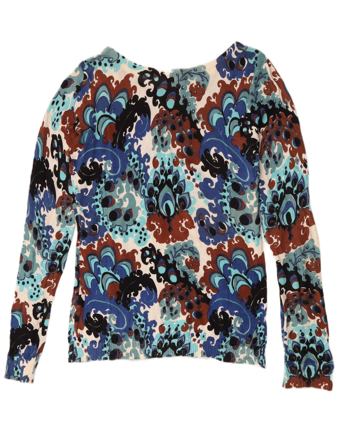 J. Crew Womens Boat Neck Jumper Sweater UK 12 Medium Multicoloured Paisley