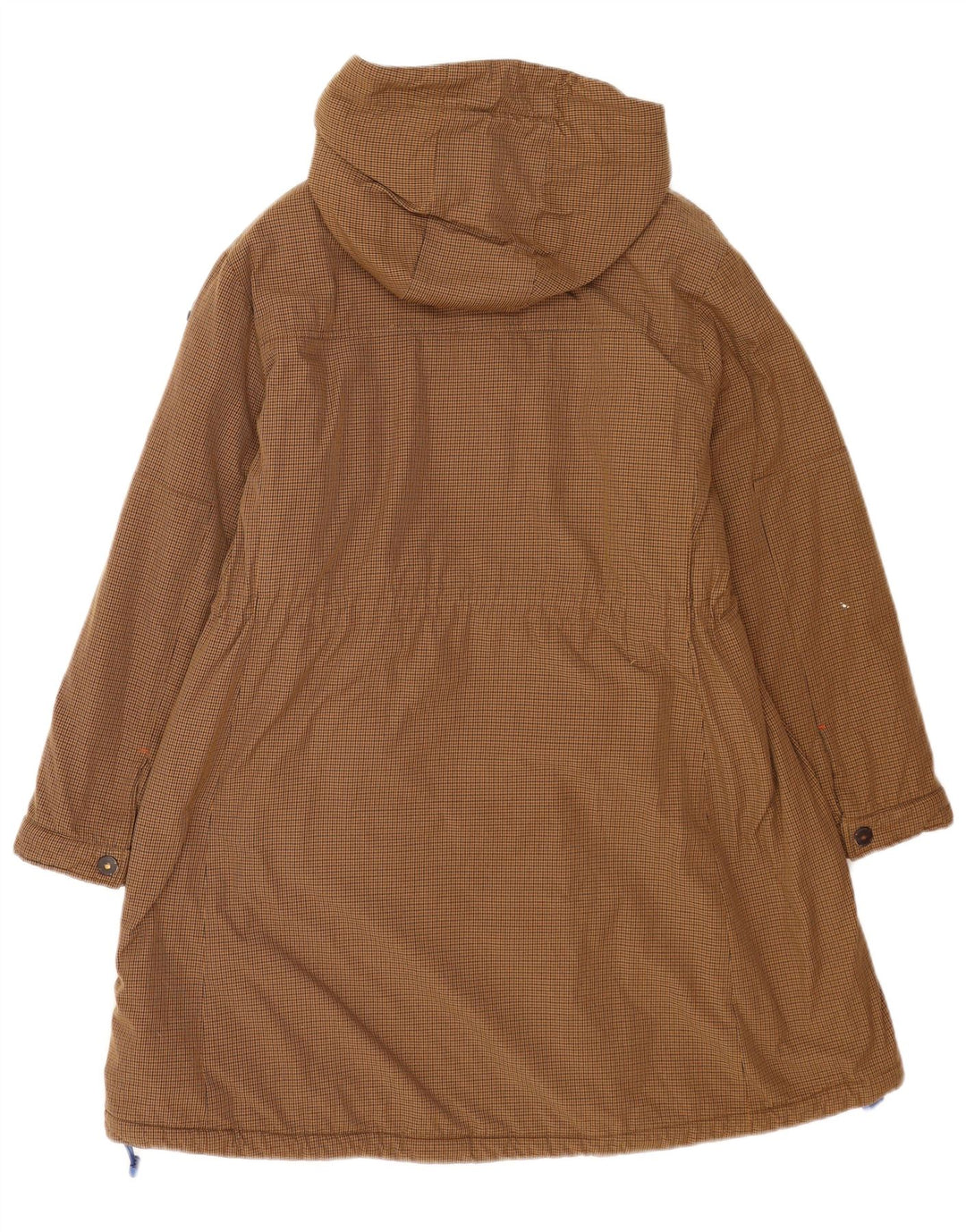 Invicta Womens Hooded Parka Jacket UK 6 XS Brown Houndstooth Polyamide