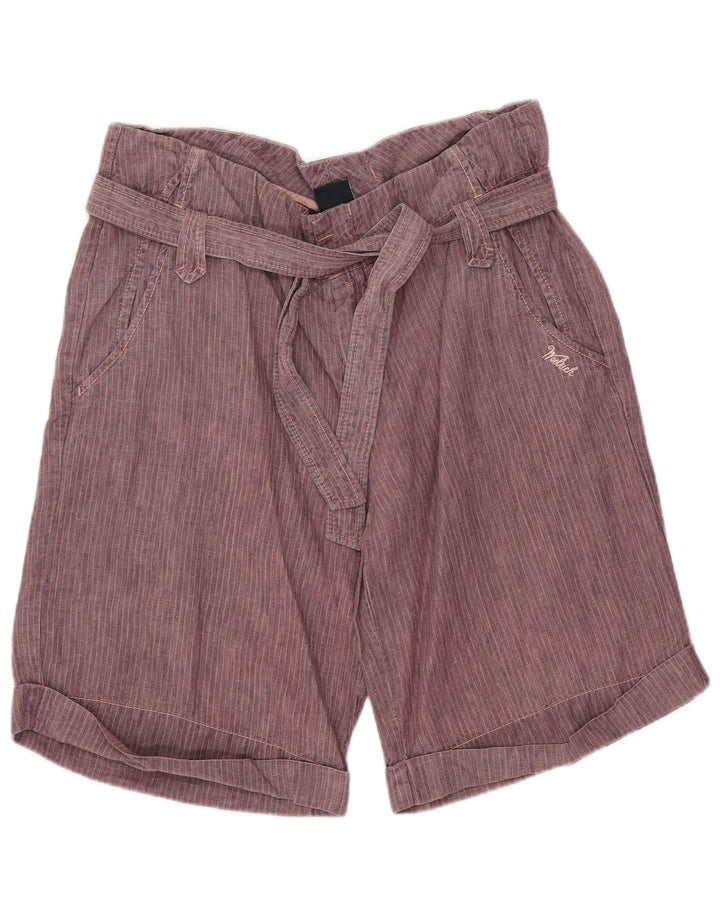 WOOLRICH Womens Chino Shorts W31 Medium  Purple Pinstripe Linen