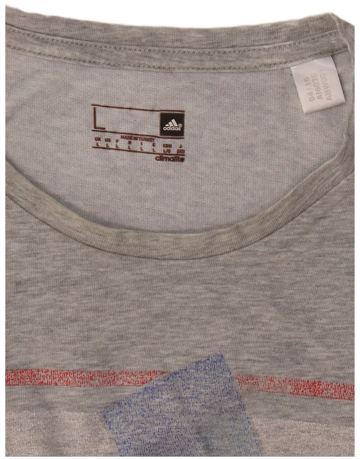 ADIDAS Mens Climalite Graphic T-Shirt Top Large Grey