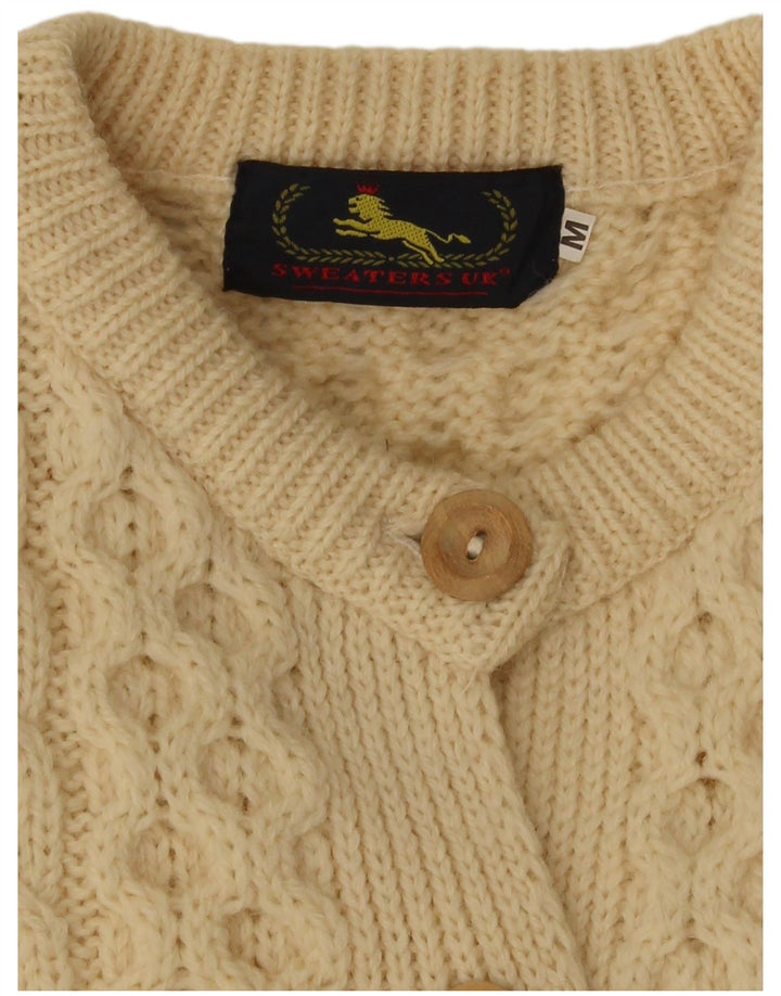 Vintage Womens Cardigan Sweater UK 14 Medium Beige