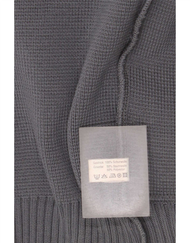 Vintage Mens Cardigan Sweater EU 40 Medium Grey Wool
