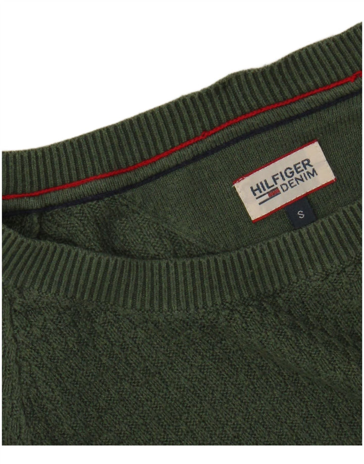 TOMMY HILFIGER Womens Boat Neck Jumper Sweater UK 10 Small Green