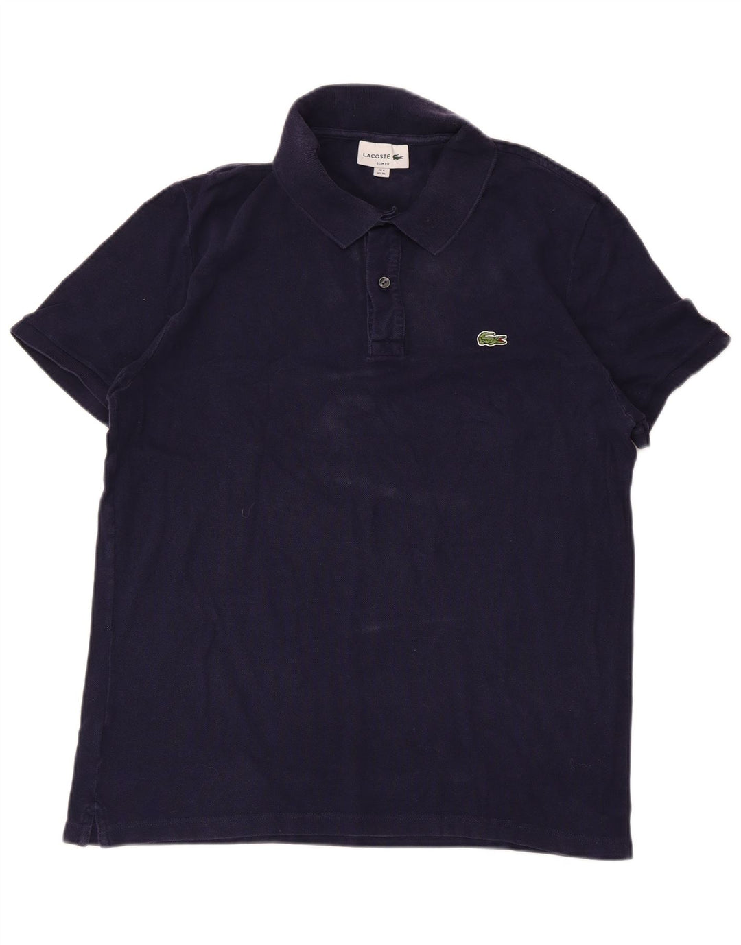 LACOSTE Mens Slim Fit Polo Shirt Size 6 XL Navy Blue Cotton