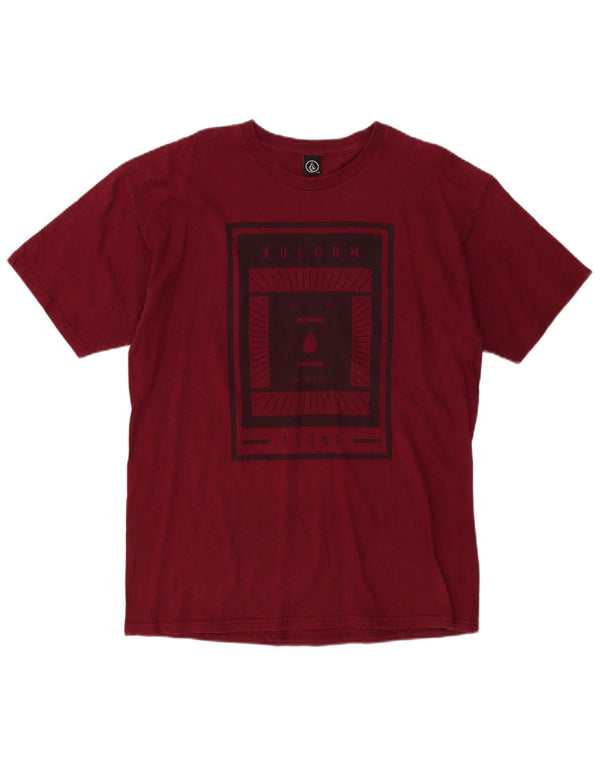 Volcom Mens Graphic T-Shirt Top Large Burgundy
