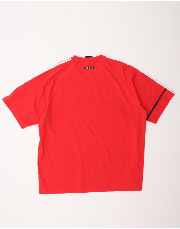Adidas Mens T-Shirt Top XL Red Colourblock