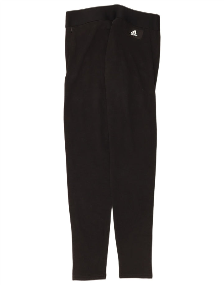 Adidas Womens Graphic Leggings UK 12/14 Medium Black Cotton