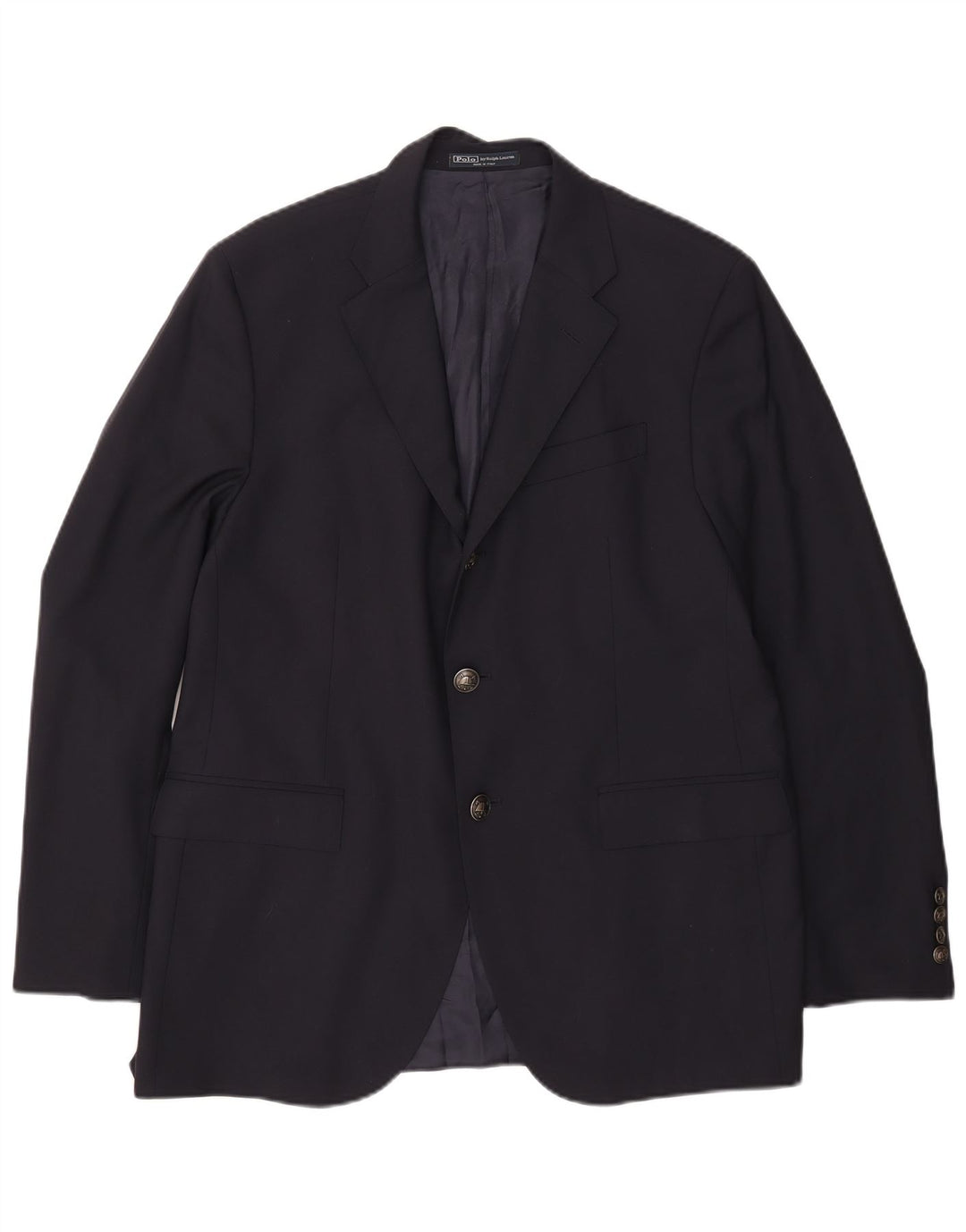 Polo Ralph Lauren Mens 2 Button Blazer Jacket IT 54 XL Navy Blue Wool