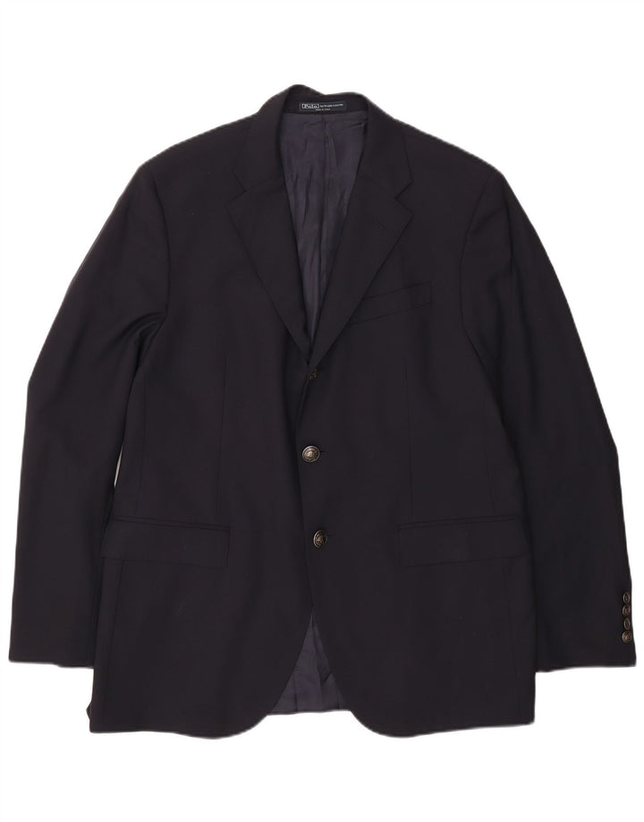 Polo Ralph Lauren Mens 2 Button Blazer Jacket IT 54 XL Navy Blue Wool