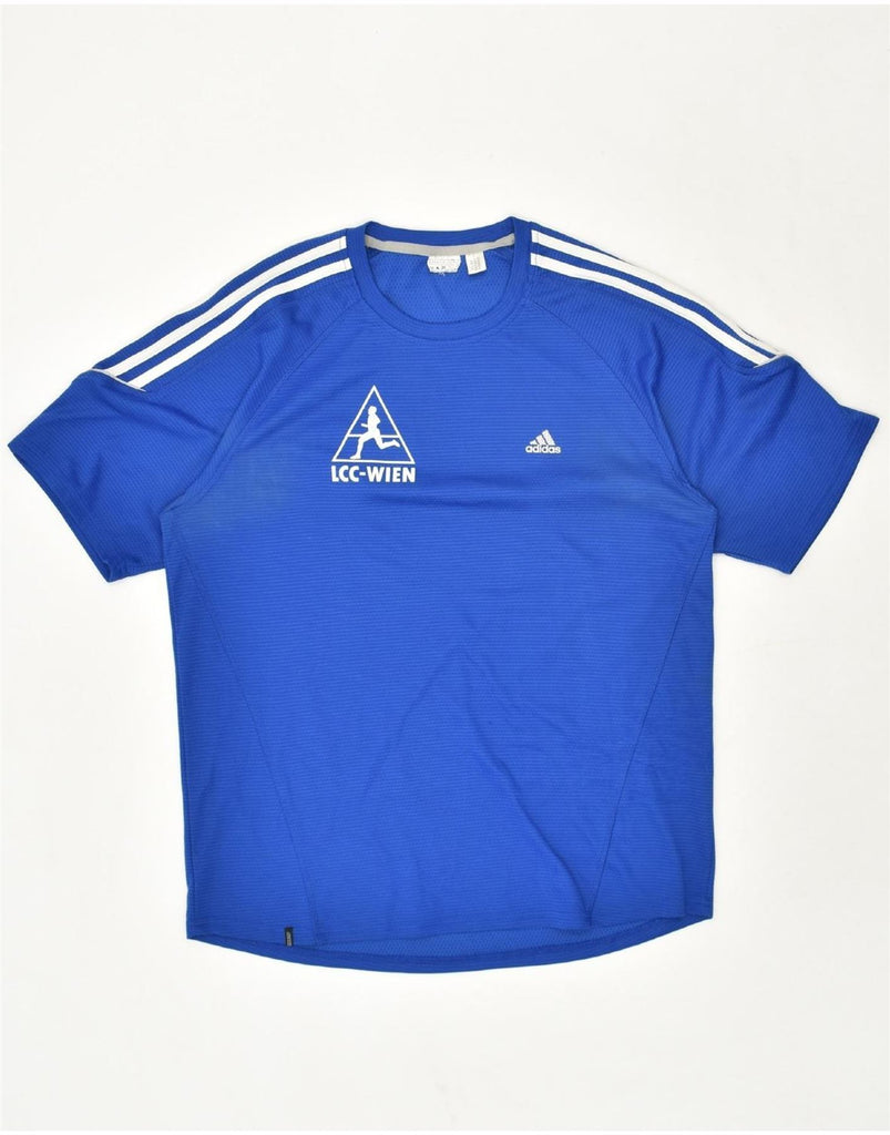 ADIDAS Mens Climalite Graphic T-Shirt Top Small Blue | Vintage Adidas | Thrift | Second-Hand Adidas | Used Clothing | Messina Hembry 