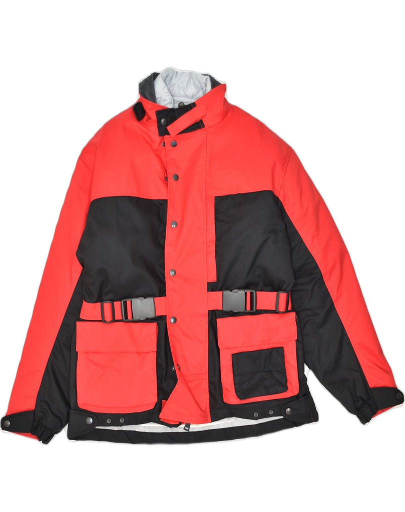 VINTAGE Mens Ski Jacket UK 38 Medium Red Colourblock Polyamide | Vintage | Thrift | Second-Hand | Used Clothing | Messina Hembry 