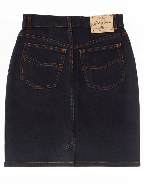 Vintage Womens Denim Skirt IT 44 Medium W30 Navy Blue