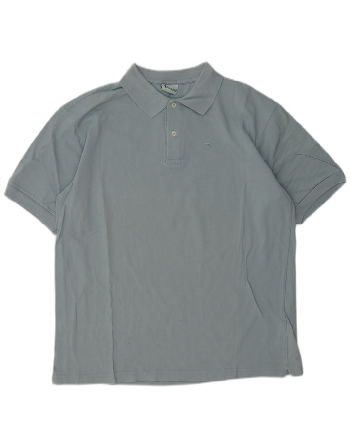 Diadora Mens Polo Shirt Large Blue Cotton