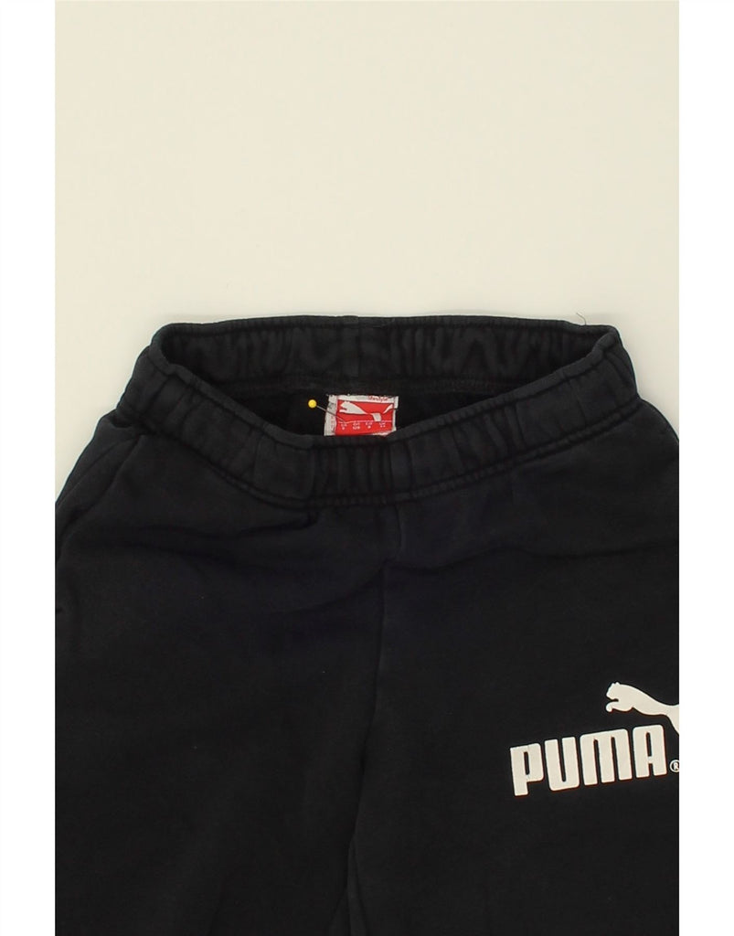 PUMA Boys Graphic Tracksuit Trousers Joggers 7-8 Years Black Cotton | Vintage Puma | Thrift | Second-Hand Puma | Used Clothing | Messina Hembry 