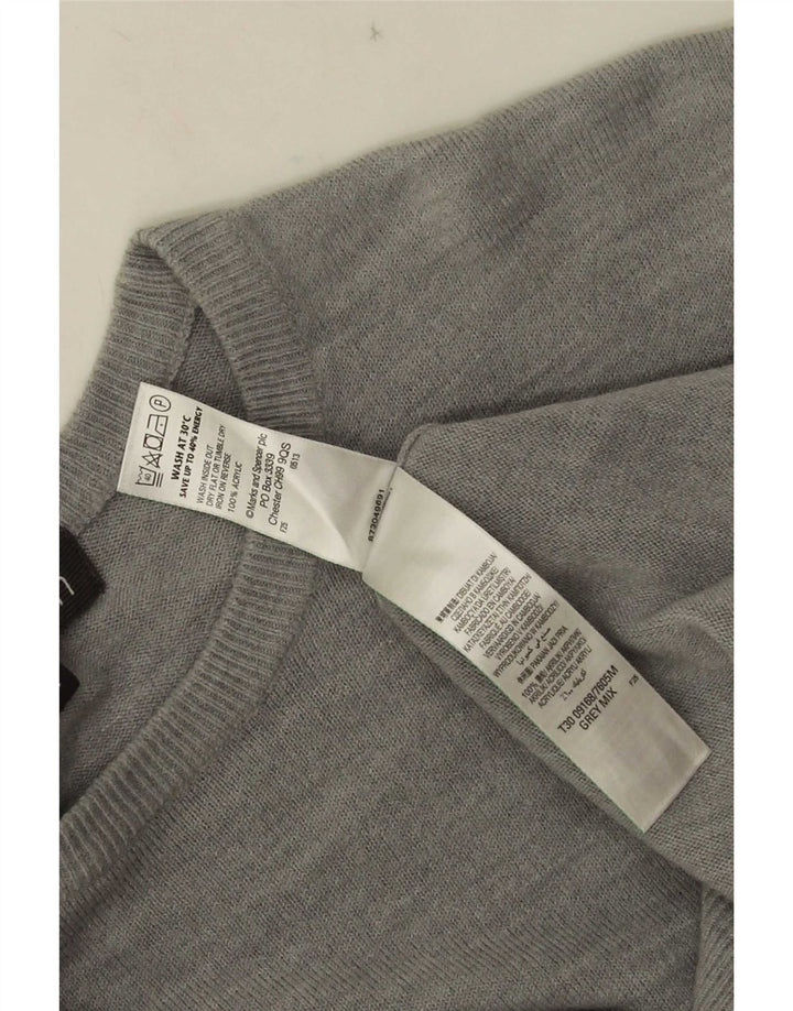 Marks & Spencer Mens Crew Neck Jumper Sweater Large Grey Acrylic
