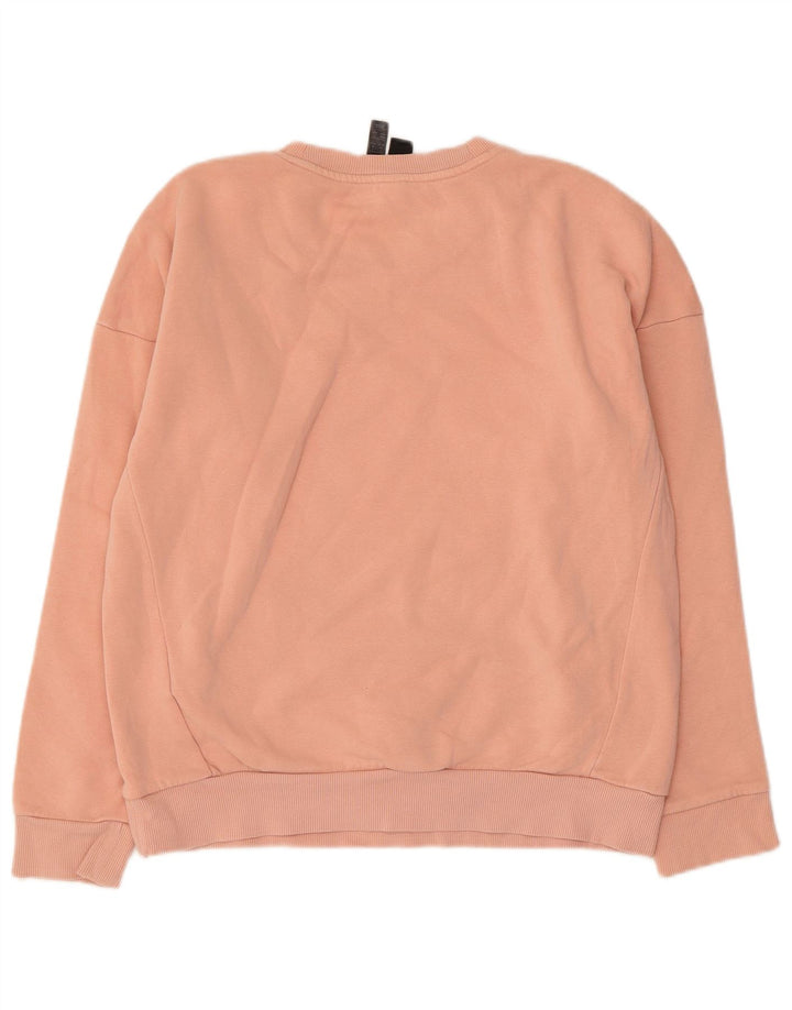 ADIDAS Womens Graphic Sweatshirt Jumper UK 12/14 Medium Pink Cotton