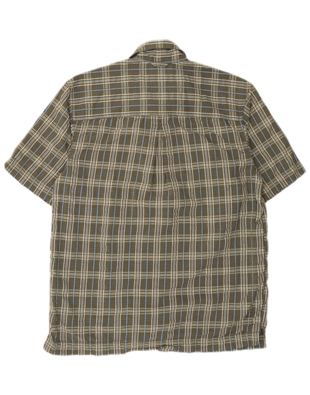 EDDIE BAUER Mens Short Sleeve Shirt Small Grey Check Cotton