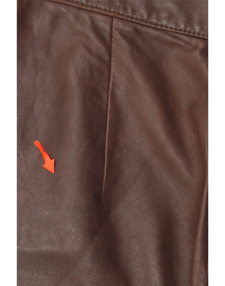 Vintage Womens Leather Skirt W28 Medium Brown Leather