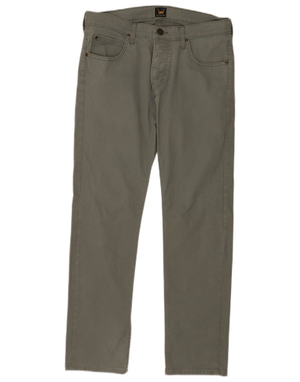Lee Mens Powell Slim Casual Trousers W33 L29 Green Cotton