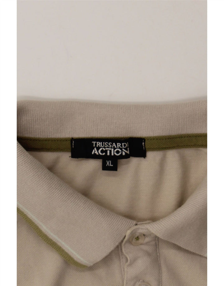 TRUSSARDI Mens Polo Shirt XL Beige Vintage Trussardi and Second-Hand Trussardi from Messina Hembry 