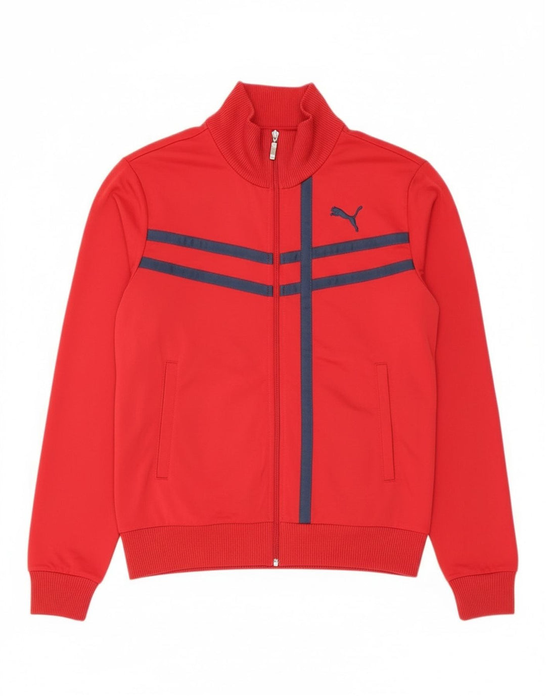 Puma Mens Tracksuit Top Jacket Medium Red Striped Polyester