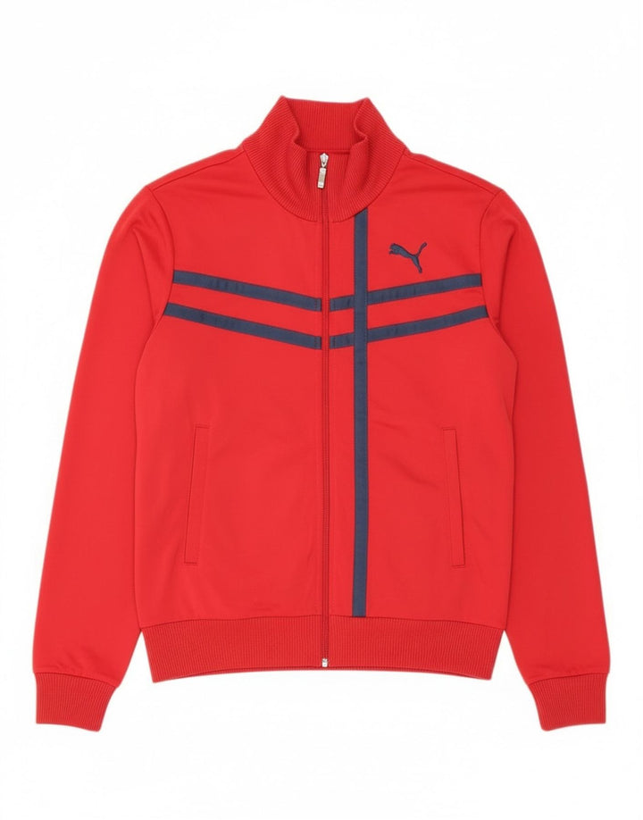 Puma Mens Tracksuit Top Jacket Medium Red Striped Polyester