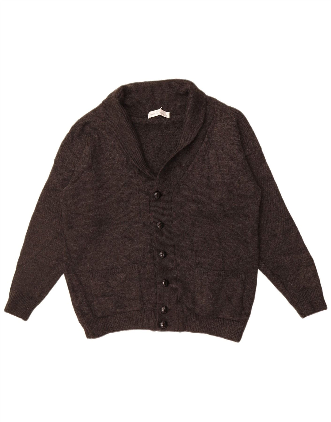 Marks & Spencer Boys Cardigan Sweater 12-13 Years Medium Grey Wool