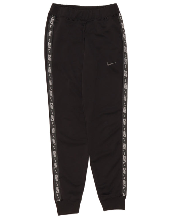 Nike Womens Graphic Tracksuit Trousers Joggers UK 6 XS Black Colourblock