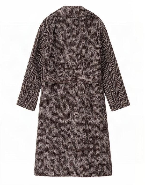 Topshop Womens Oversized Overcoat UK 8 Small Black Herringbone