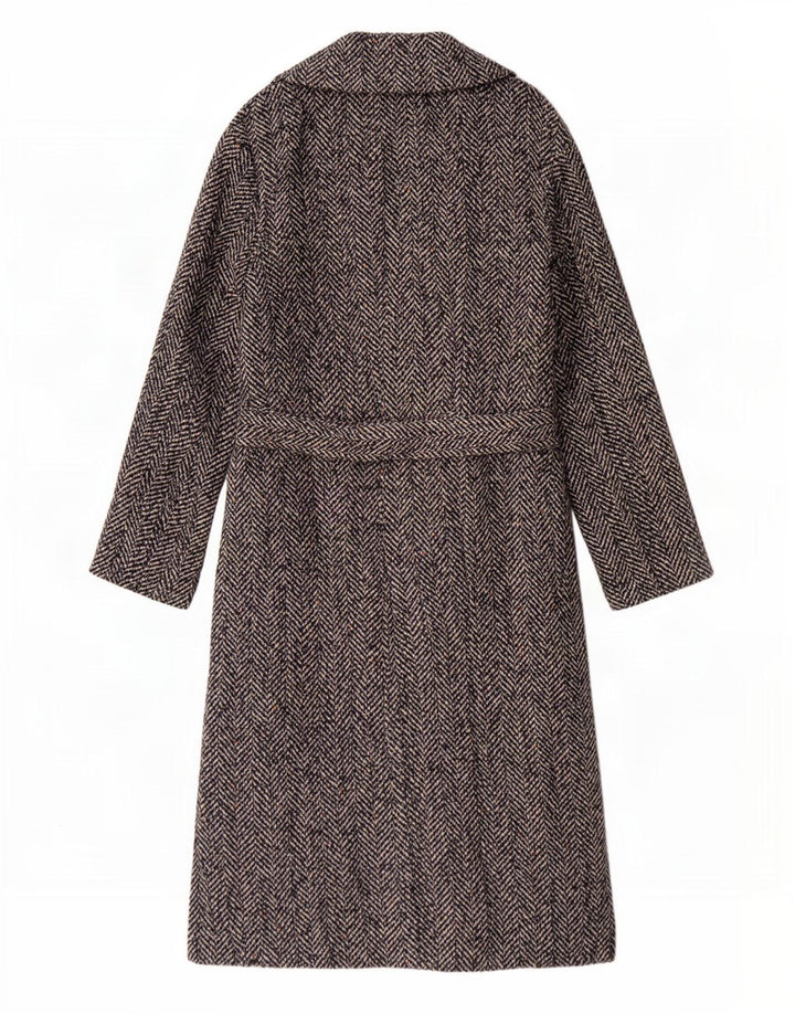 Topshop Womens Oversized Overcoat UK 8 Small Black Herringbone