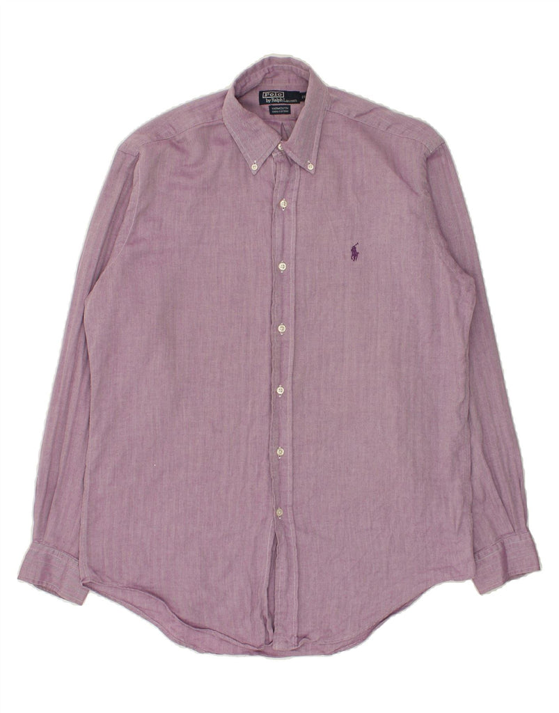 POLO RALPH LAUREN Mens Yarmouth Relaxed Fit Shirt Size 15 Medium Purple | Vintage Polo Ralph Lauren | Thrift | Second-Hand Polo Ralph Lauren | Used Clothing | Messina Hembry 