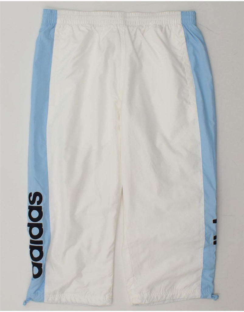 ADIDAS Mens Graphic Capri Tracksuit Trousers Small  White Colourblock Vintage Adidas and Second-Hand Adidas from Messina Hembry 