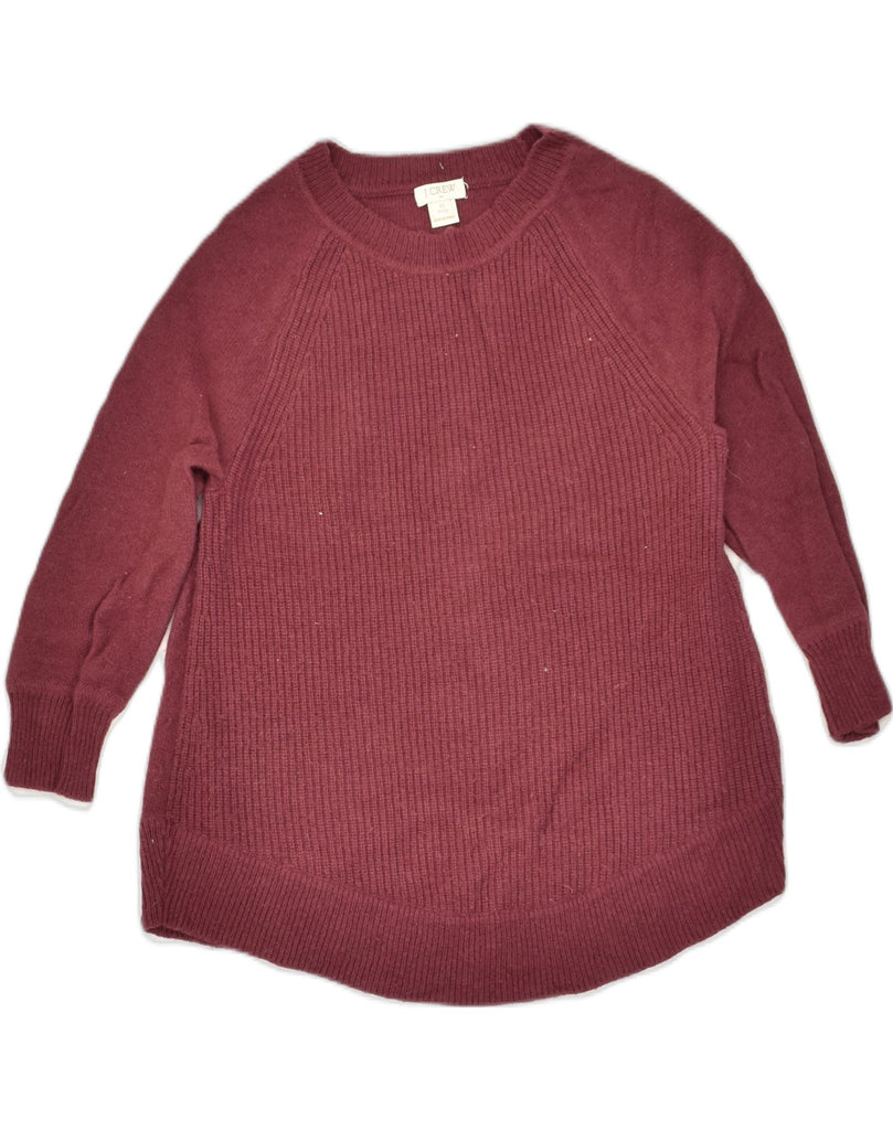 J. CREW Womens Petite Crew Neck Jumper Sweater UK 6 XS Maroon Viscose | Vintage J. Crew | Thrift | Second-Hand J. Crew | Used Clothing | Messina Hembry 