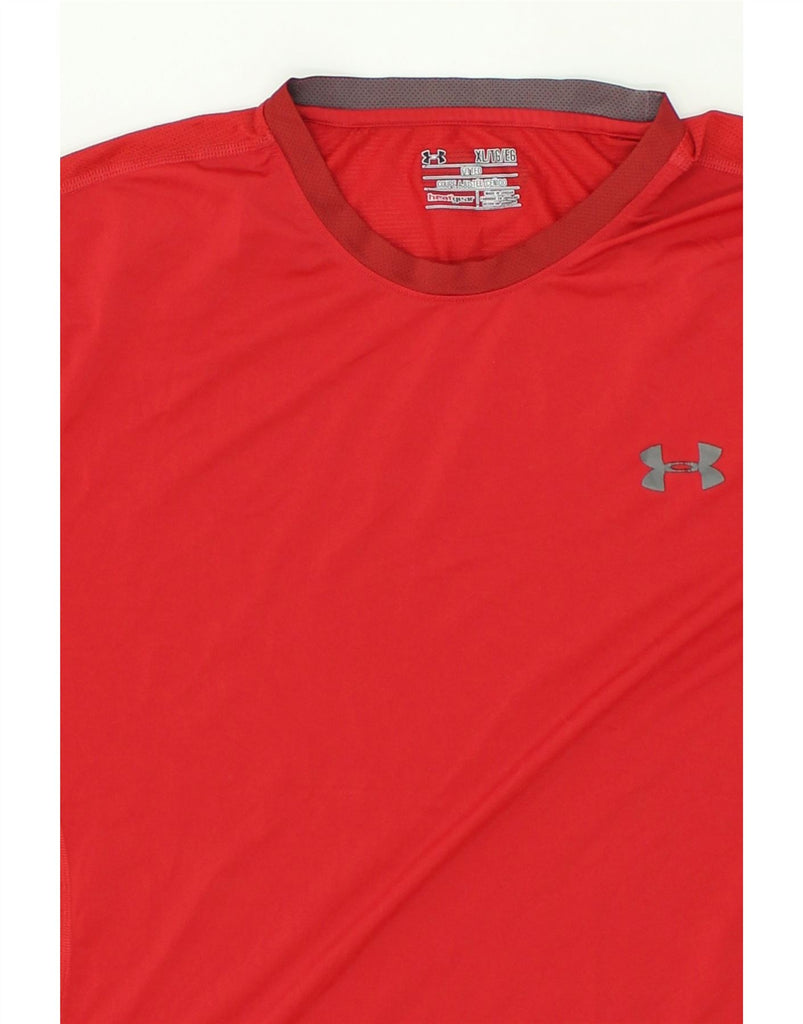 UNDER ARMOUR Mens T-Shirt Top XL Red Polyester | Vintage Under Armour | Thrift | Second-Hand Under Armour | Used Clothing | Messina Hembry 