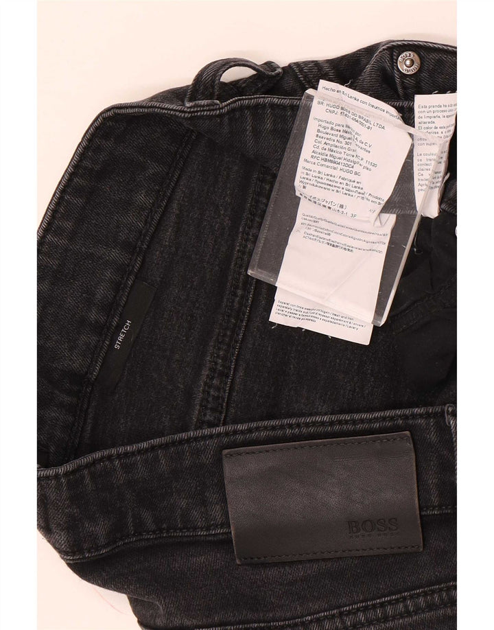 Hugo Boss Mens Stretch Straight Jeans W34 L30 Grey Cotton