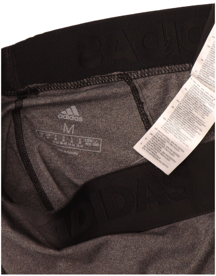 Adidas Womens Graphic Leggings UK 12/14 Medium Grey Colourblock Polyester