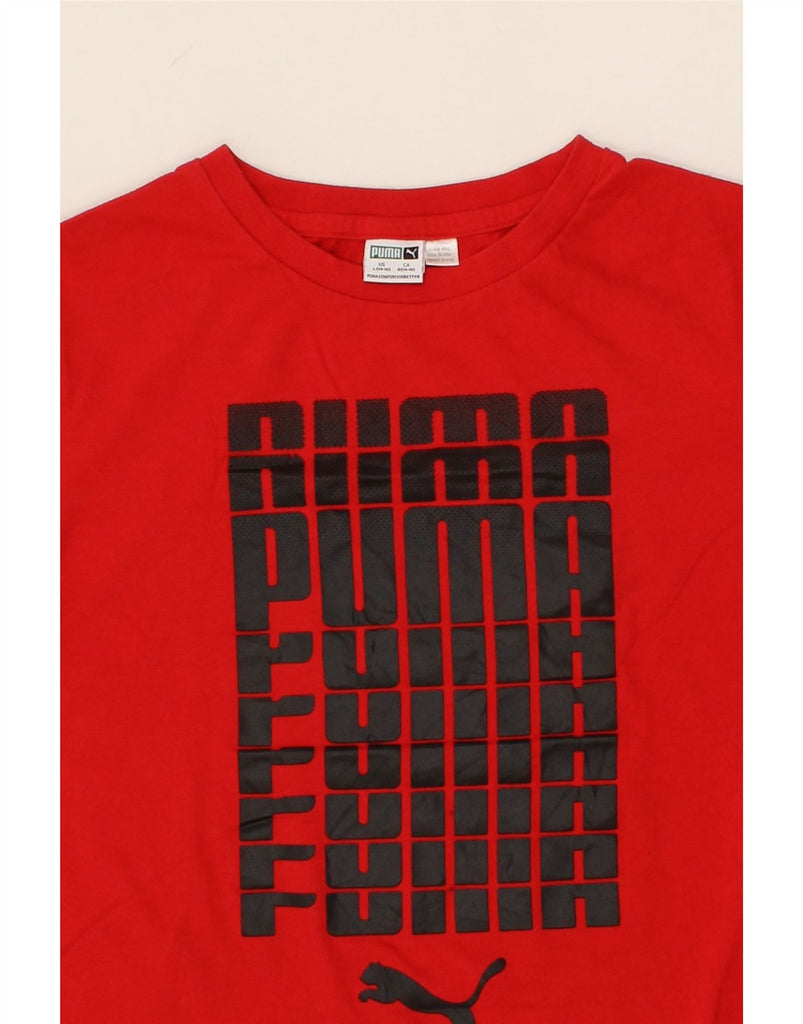 PUMA Boys Graphic T-Shirt Top 14-15 Years Large Red Cotton Vintage Puma and Second-Hand Puma from Messina Hembry 