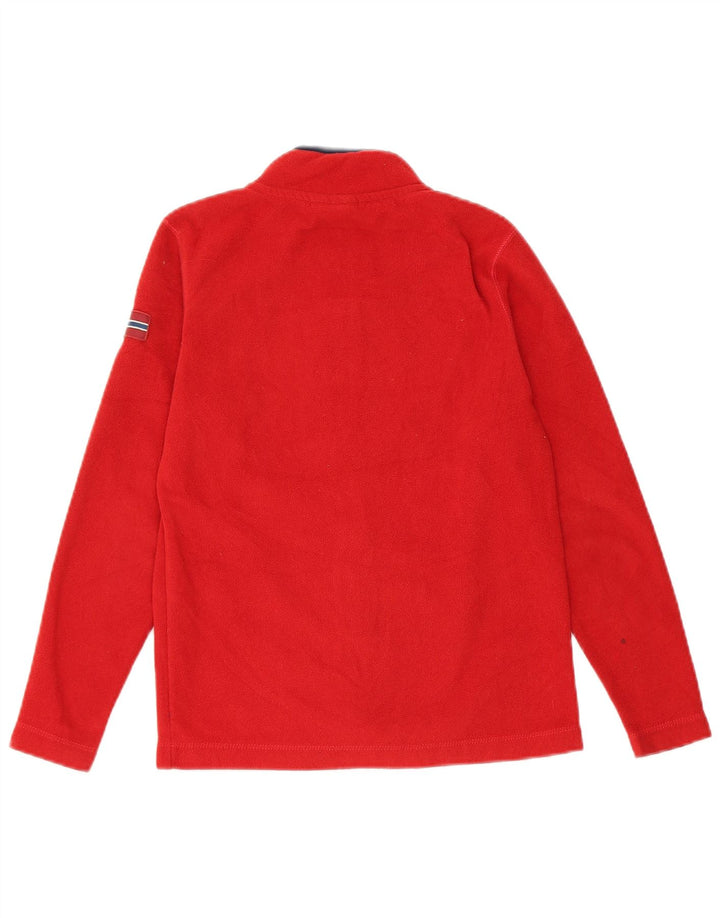 Napapijri Boys Graphic Fleece Jacket 9-10 Years Red Polyester