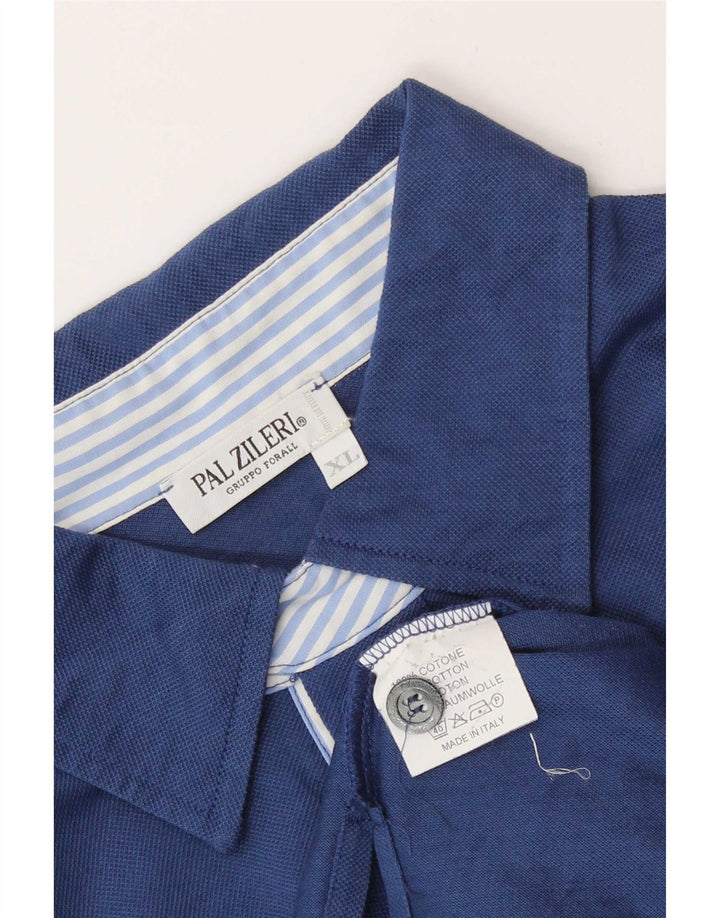 Pal Zileri Mens Polo Shirt XL Blue Cotton