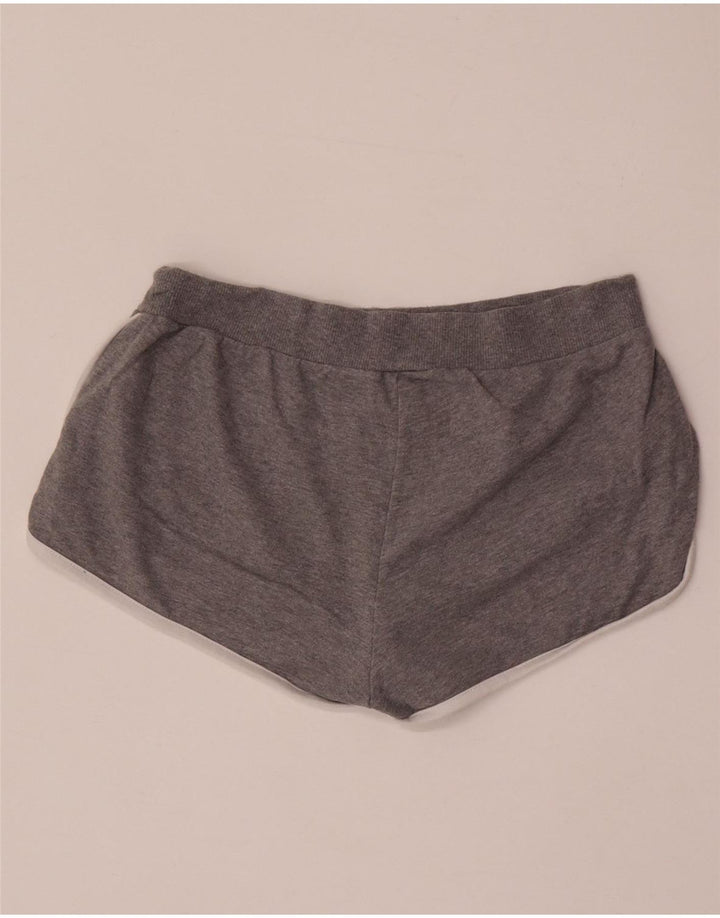 Puma Womens Sport Shorts UK 12 Medium Grey Flecked Cotton